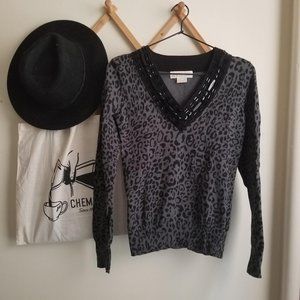Michael Kors • animal print v neck sweater